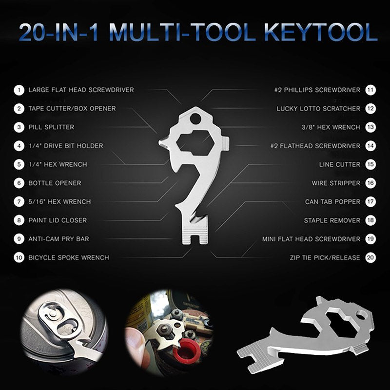 20-in-1 Stainless Steel Keychain Multitool