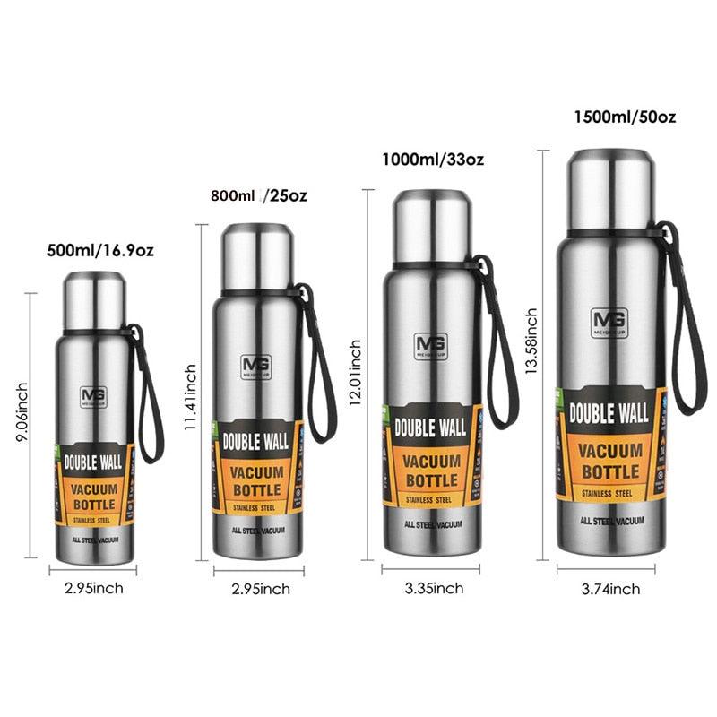 1.5L Insulated Stainless Steel Water Bottle — Wide Mouth