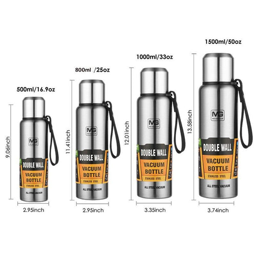 1.5L Insulated Stainless Steel Water Bottle — Wide Mouth