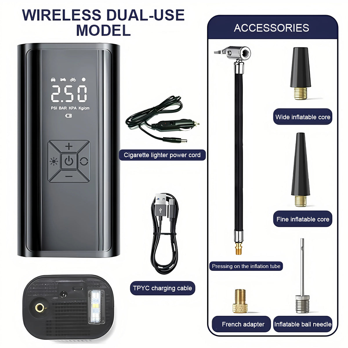 6000mAh cordless tire inflator