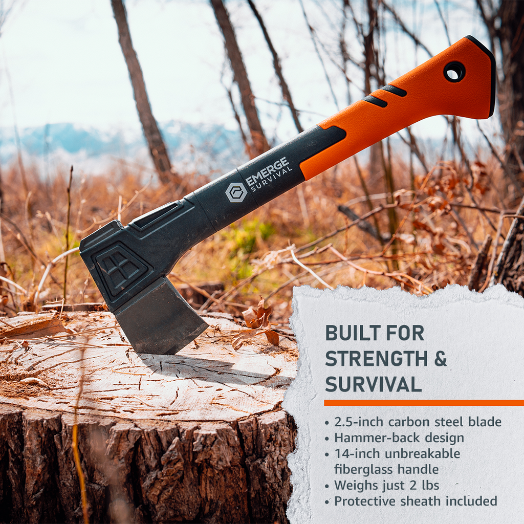 Emerge Survival Hatchet with Fiberglass Handle & Sheath