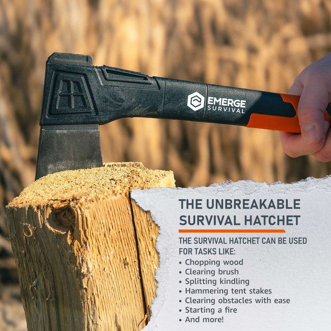 Emerge Survival Hatchet with Fiberglass Handle & Sheath