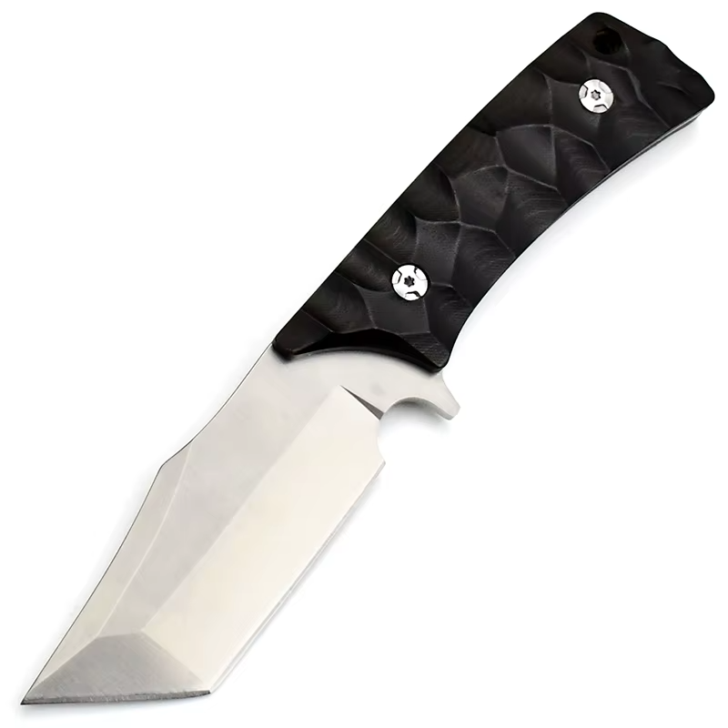 D2 Steel Fixed Blade Hunting Knife with Leather Sheath