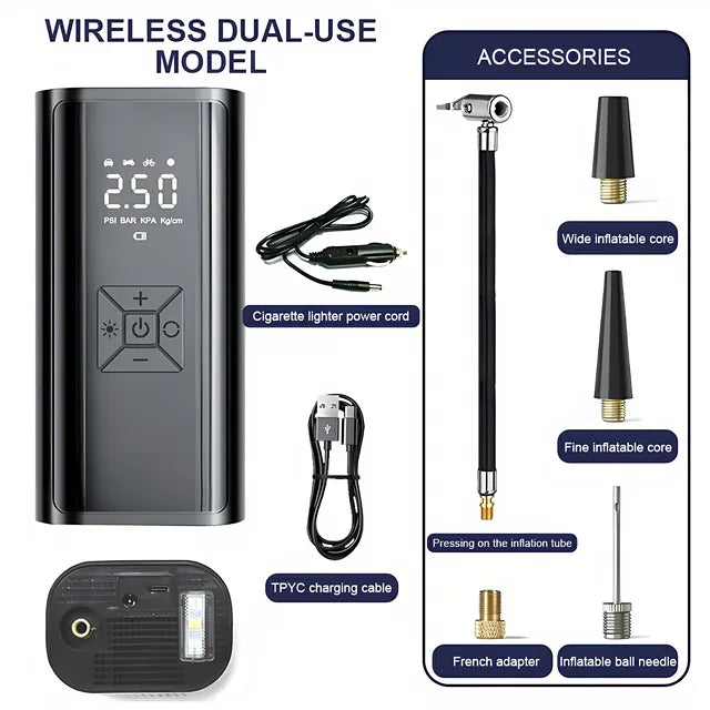 6000mAh cordless tire inflator