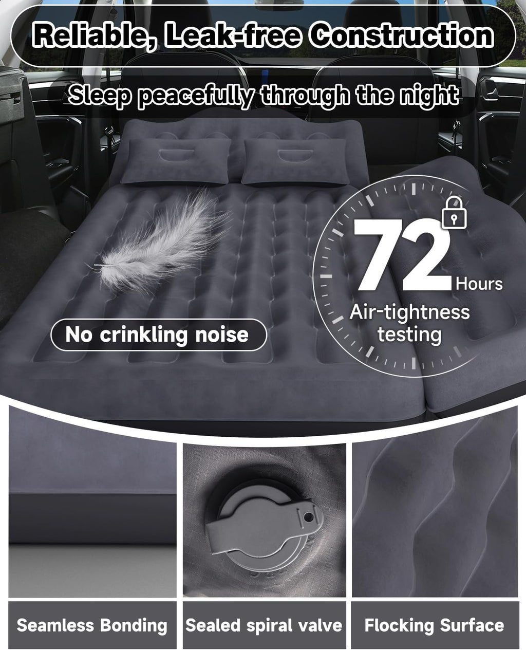 Umbrauto Wide Back Seat Car Air Mattress for SUV, Truck & Van