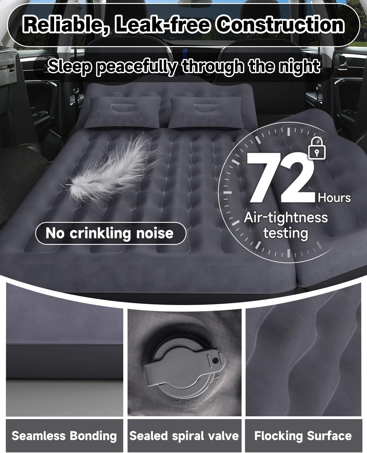 Umbrauto Wide Back Seat Car Air Mattress for SUV, Truck & Van