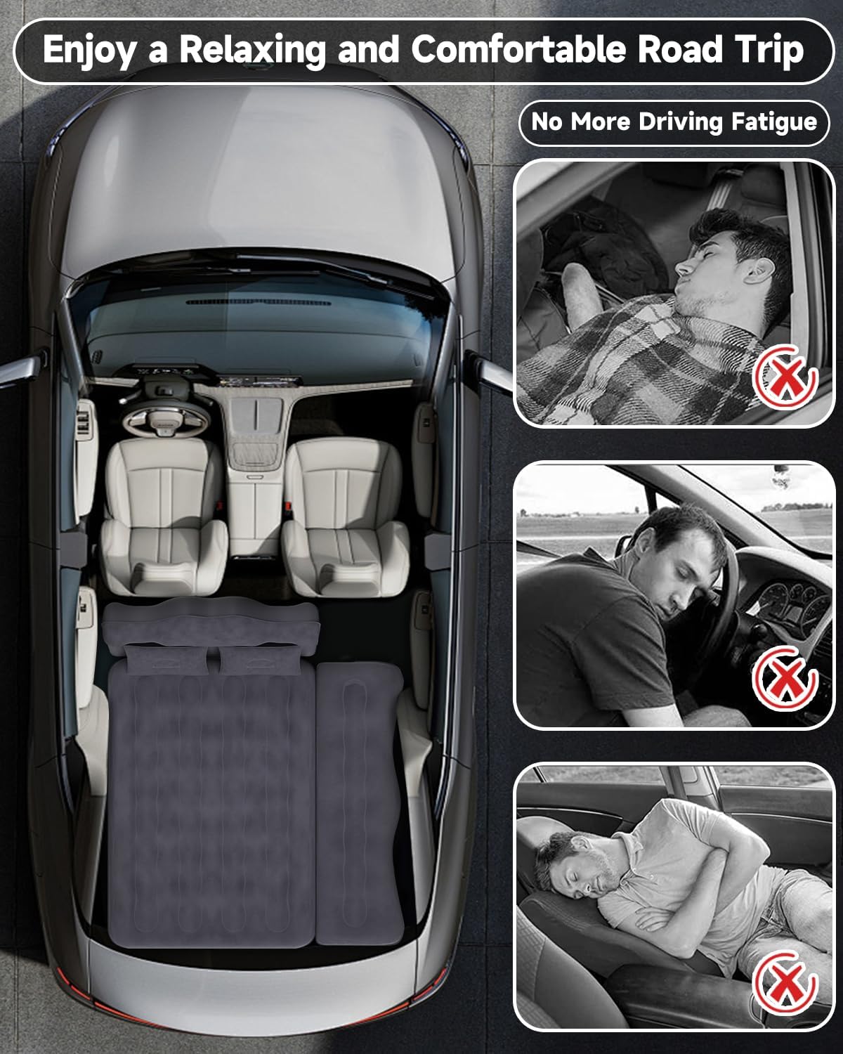 Umbrauto Wide Back Seat Car Air Mattress for SUV, Truck & Van