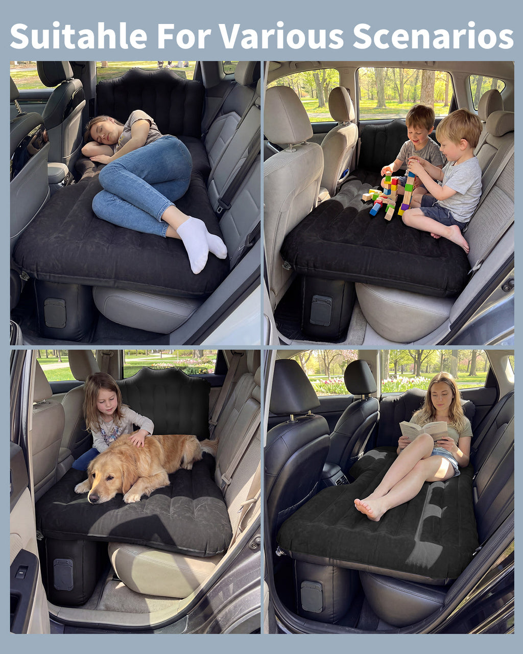 Umbrauto Cordless Back Seat Car Air Mattress with Built-in Pump