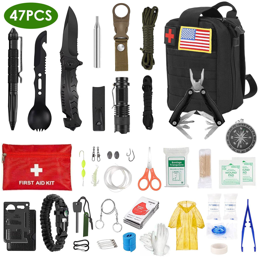 47-Piece Emergency Survival Kit with First Aid