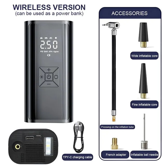 6000mAh cordless tire inflator