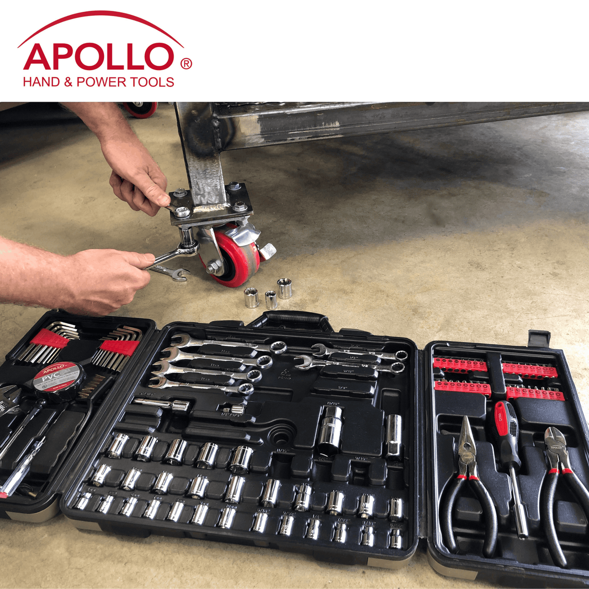 Apollo 101-Piece Mechanic Tool Set for Car, Truck & Roadside Repairs