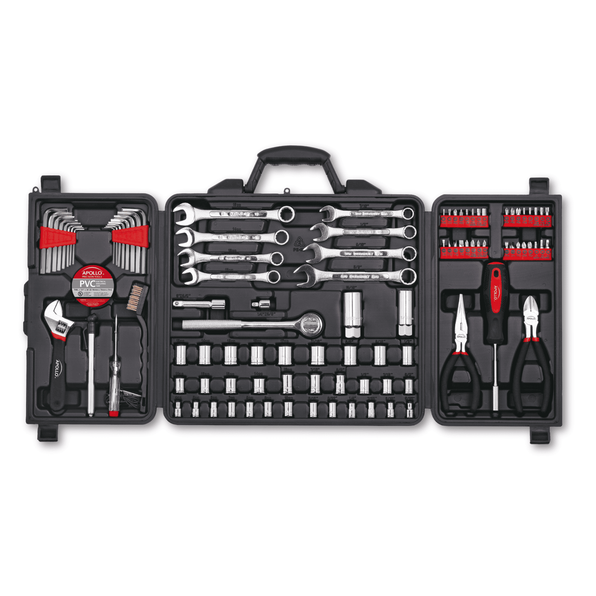 Apollo 101-Piece Mechanic Tool Set for Car, Truck & Roadside Repairs