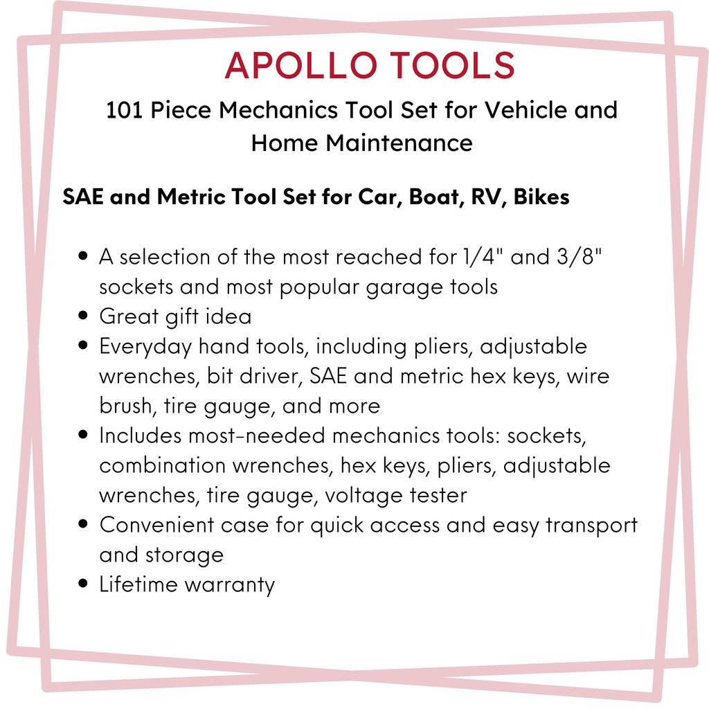 Apollo 101-Piece Mechanic Tool Set for Car, Truck & Roadside Repairs