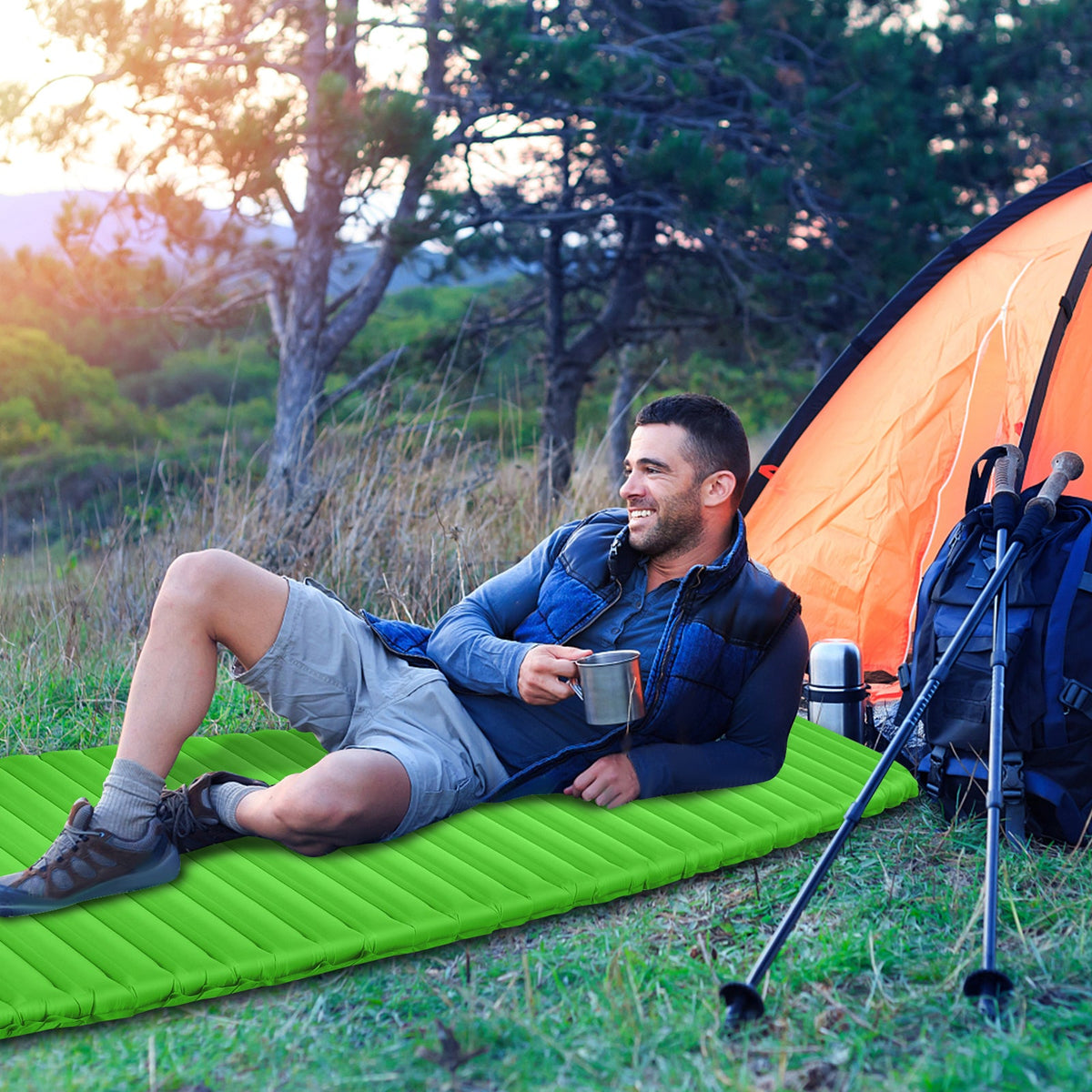 3-Inch Thick Inflatable Waterproof Sleeping Pad