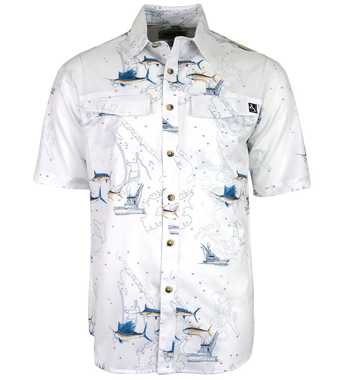 Hook & Tackle Marine Charts UV Vented Fishing Shirt