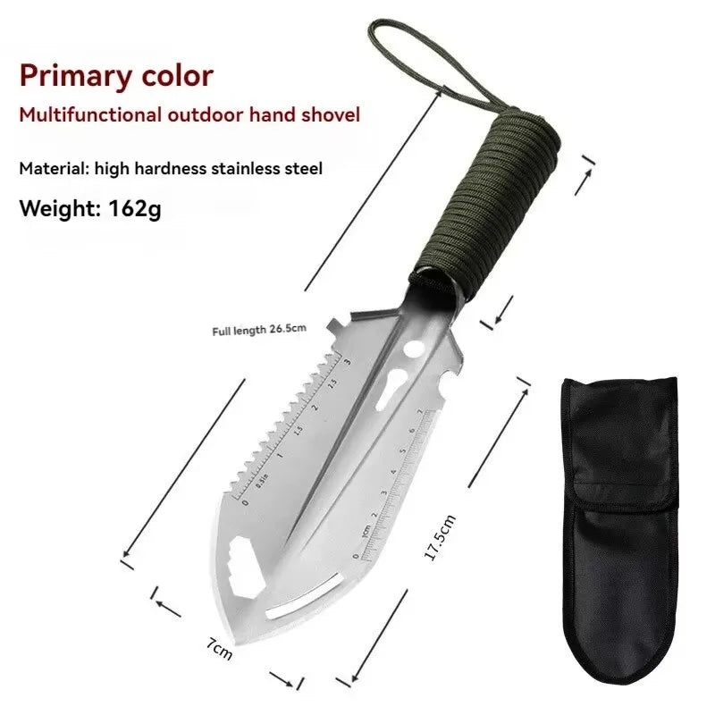 6-in-1 Folding Survival Shovel – Multitool Camping Shovel with Pick and Saw