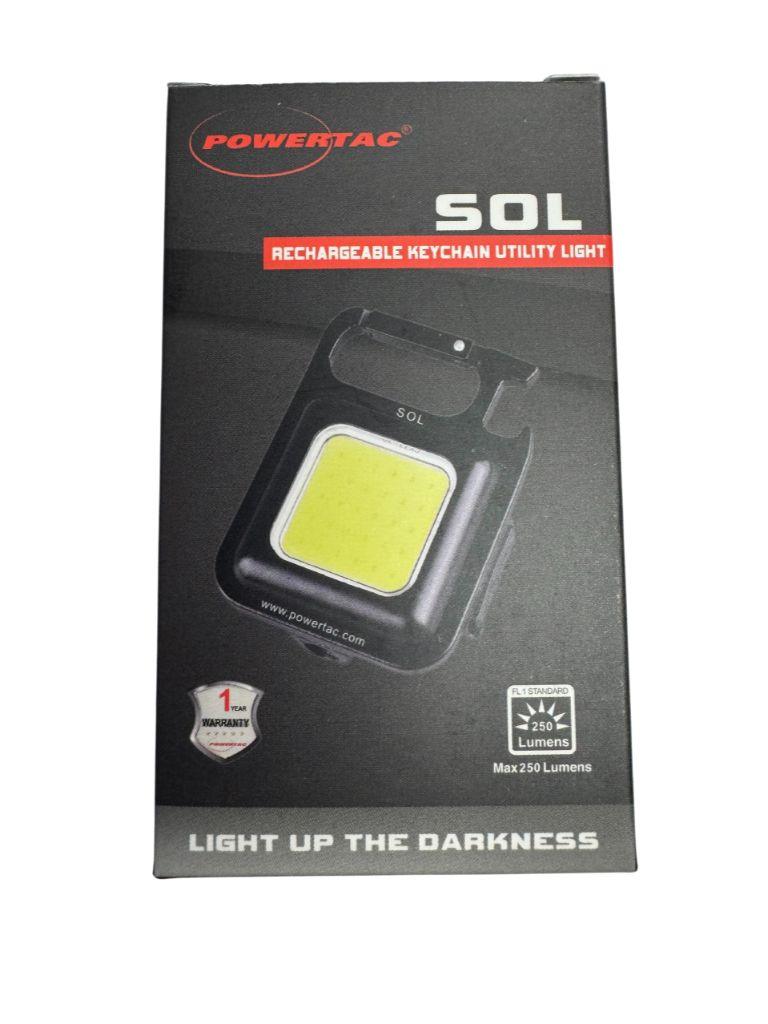 Powertac SOL rechargeable LED keychain flashlight