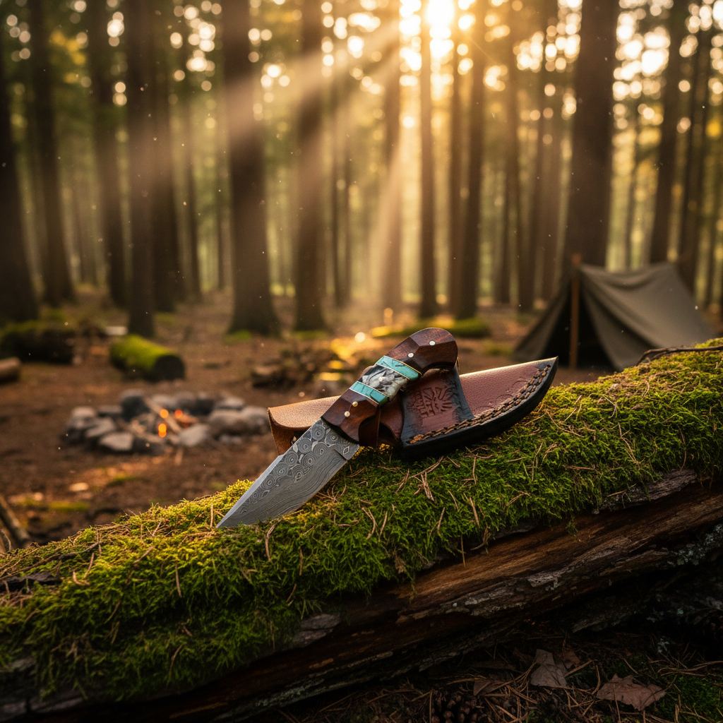 Forest campsite lifestyle shot