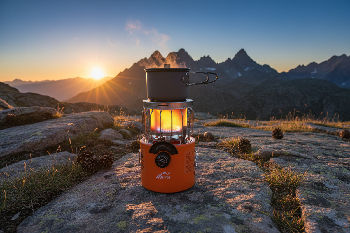 2000W 2 In 1 Camping Stove Tent Heater Outdoor Gas Stove Portable Backpacking Stove with 3 Modes 360° Radiant Heating for Camping Hiking Picnic BBQ