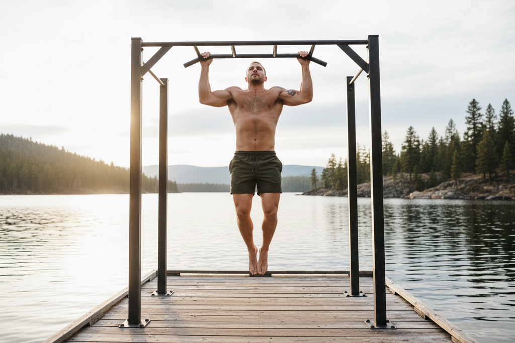 Lakeside workout lifestyle shot