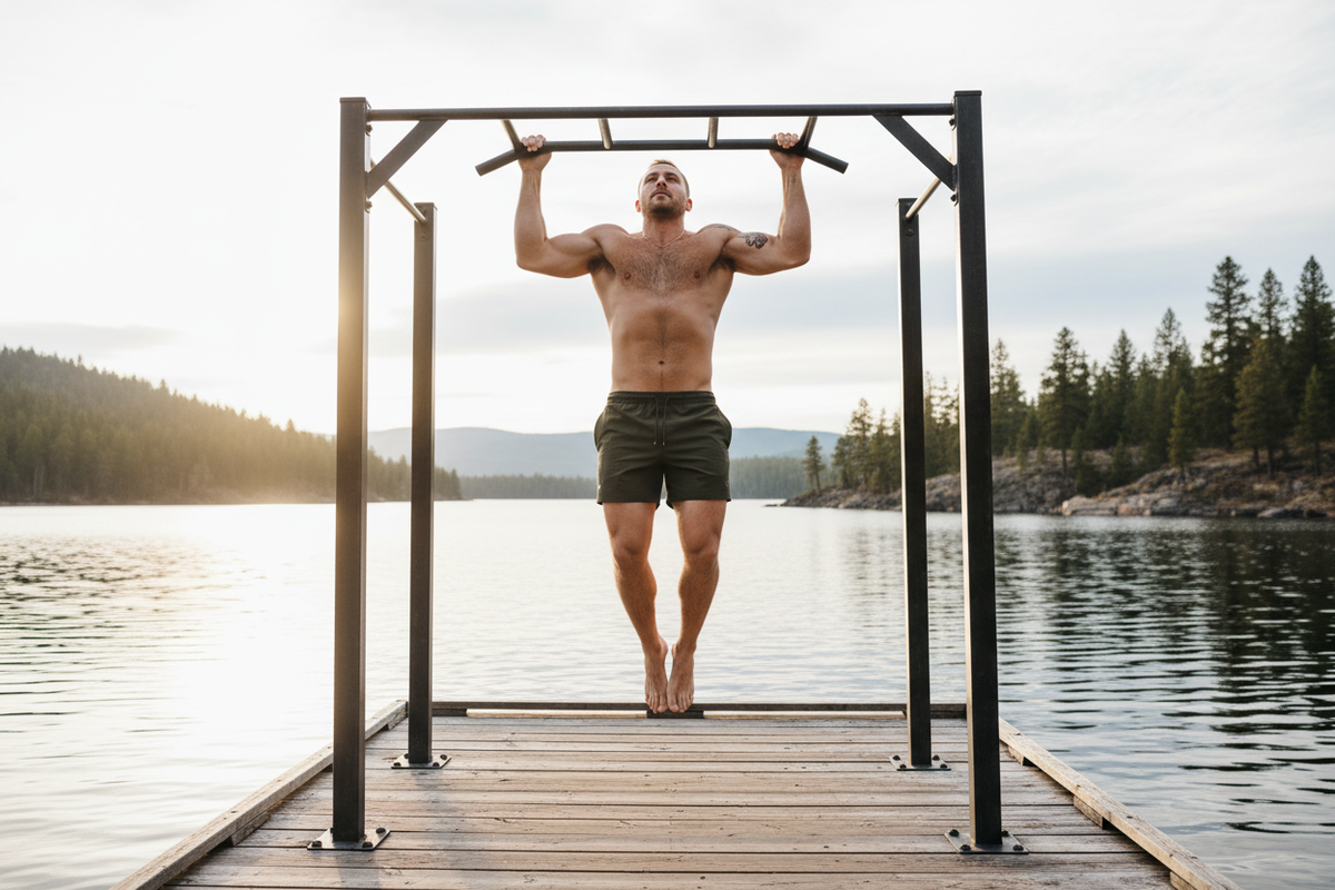 Lakeside workout lifestyle shot
