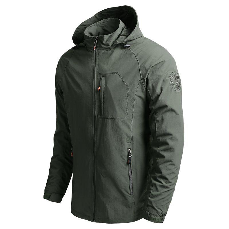 Men's Lightweight Waterproof Hooded Windbreaker