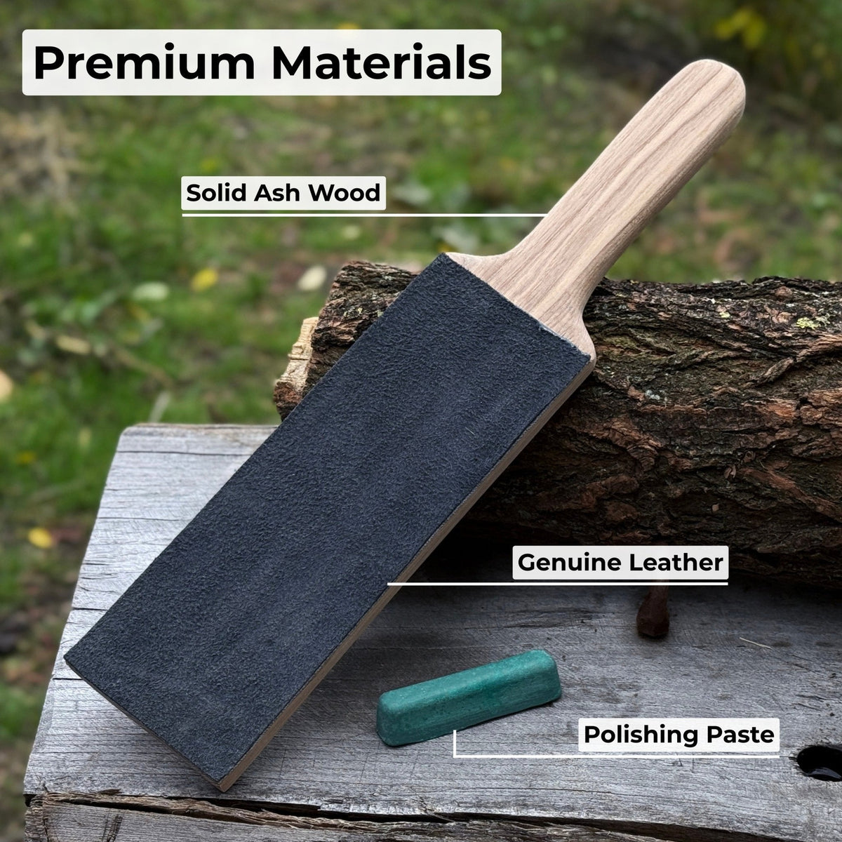 Sharky Leather Strop with Polishing Compound