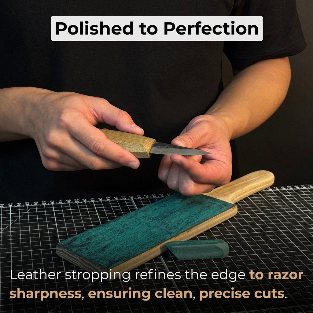 Sharky Leather Strop with Polishing Compound