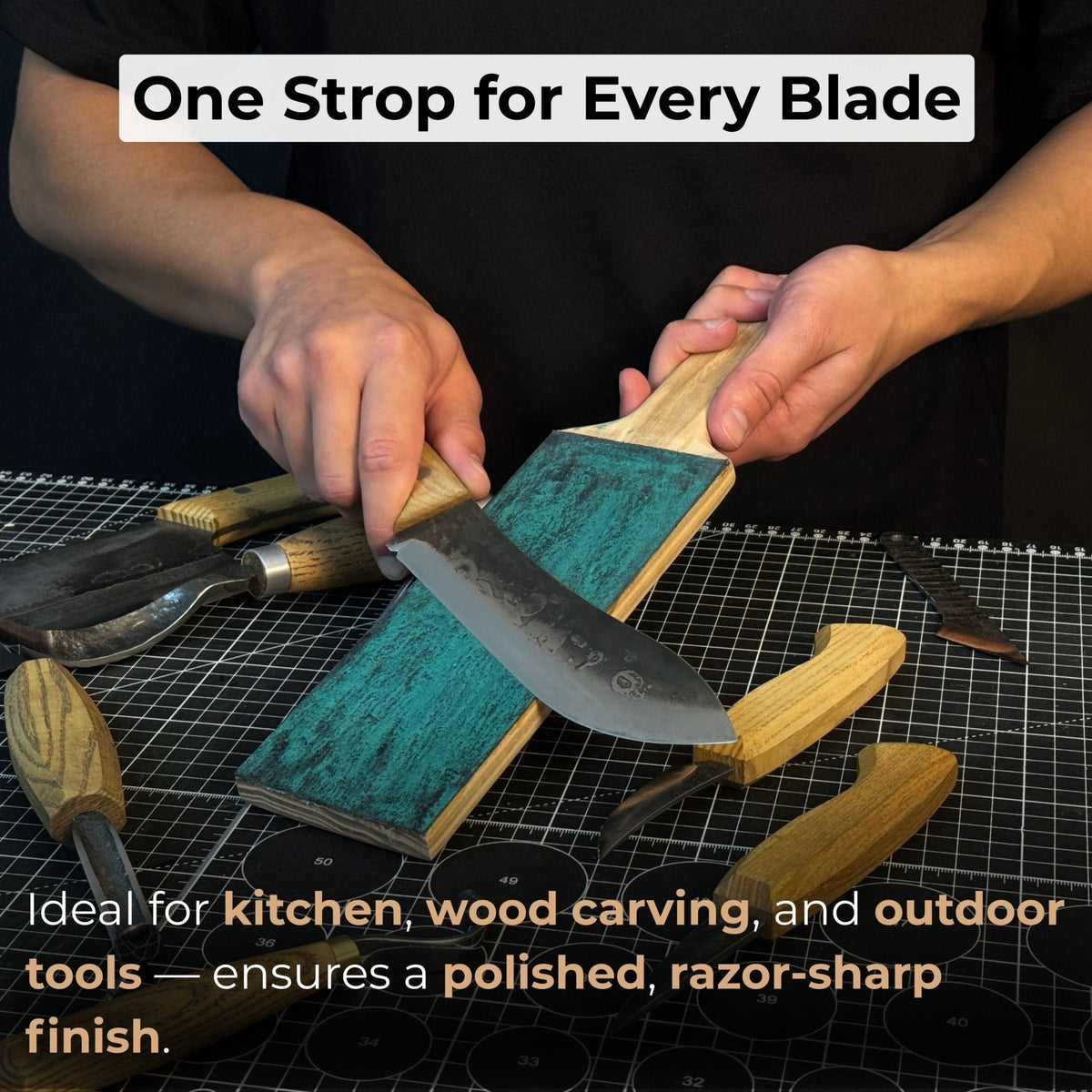 Sharky Leather Strop with Polishing Compound