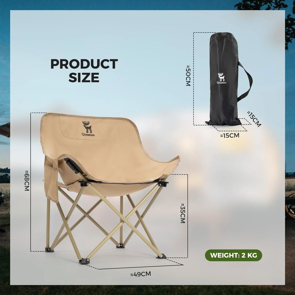 Folding Carbon Steel Camping Chair — Adult & Kids Sizes