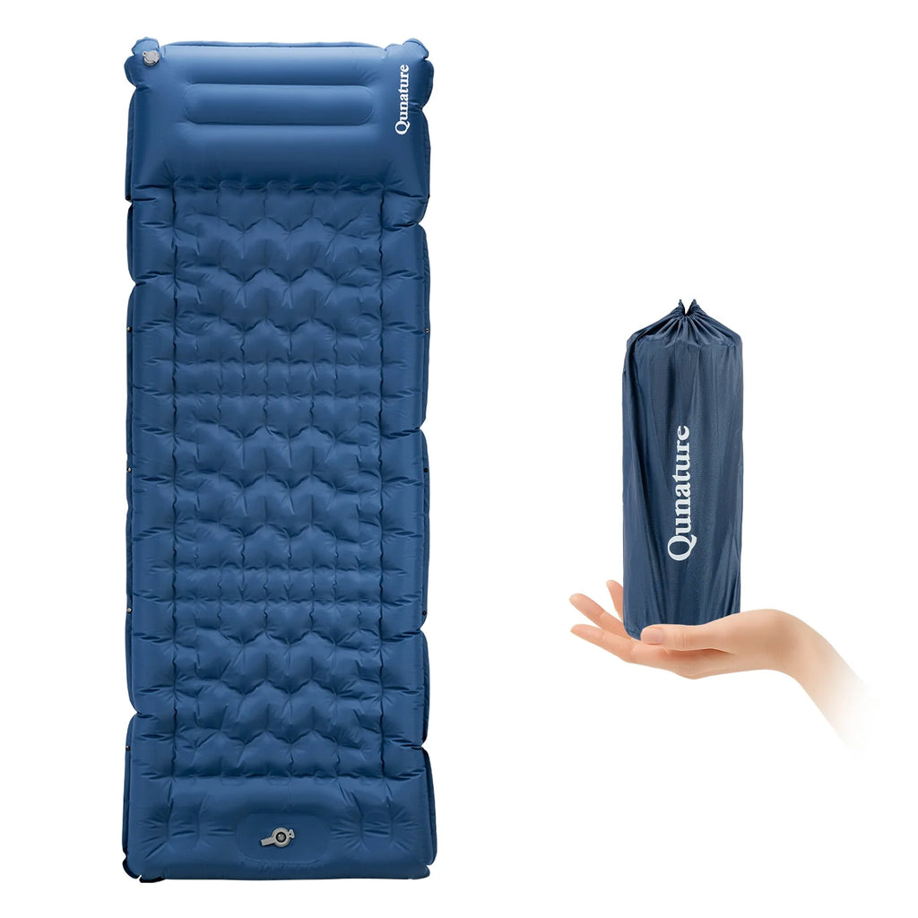 Ultralight Inflatable Sleeping Pad with Built-in Pillow
