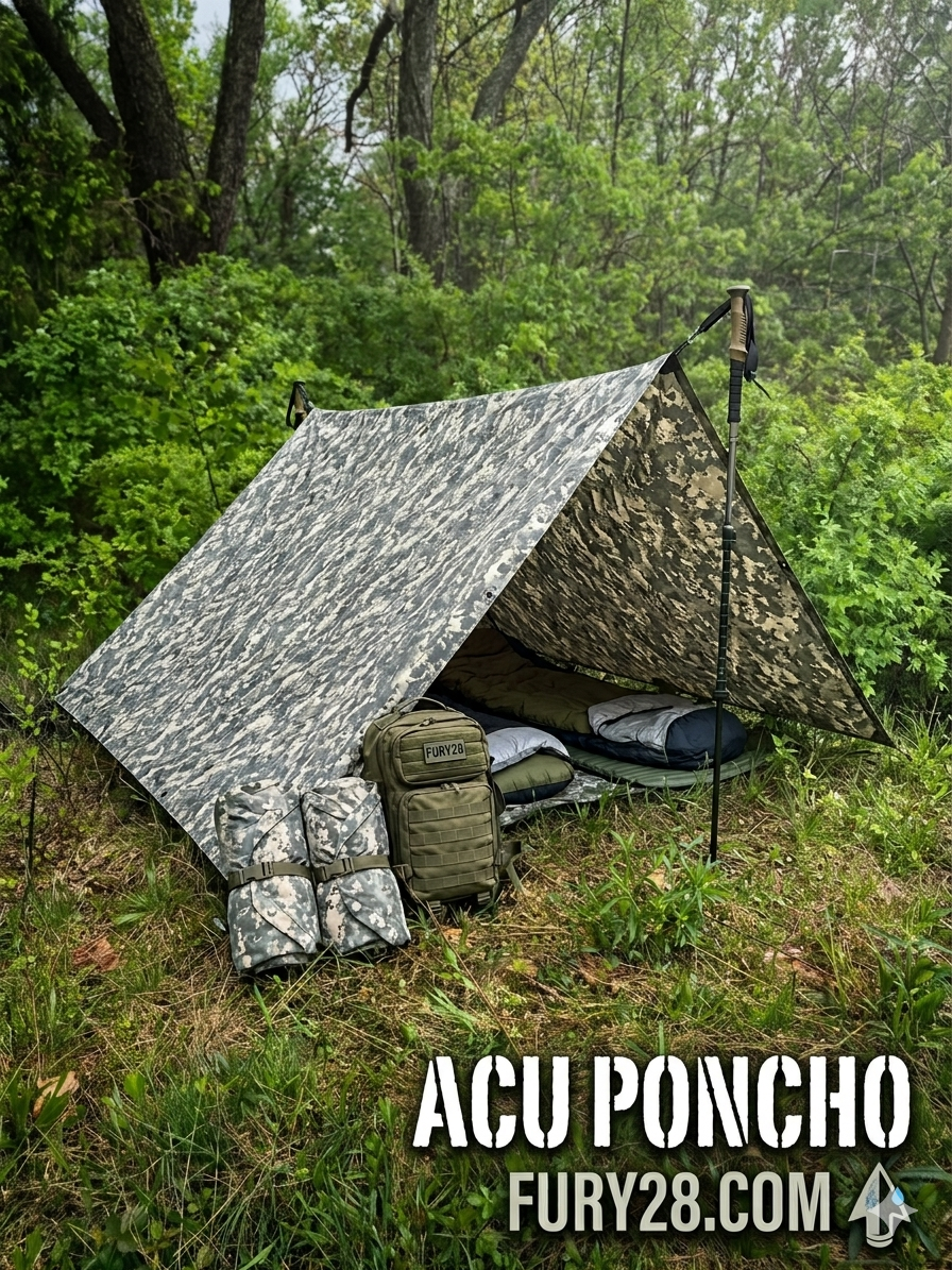 Genuine USGI Wet Weather Poncho — ACU/UCP Rain Gear & Shelter