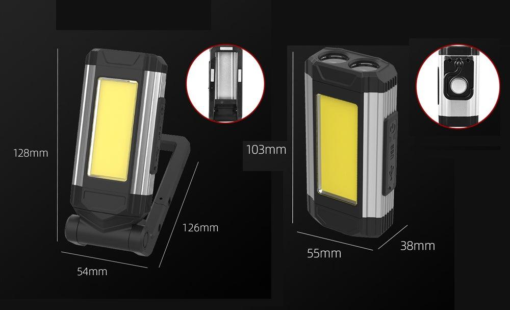 Rechargeable magnetic LED work light with hook
