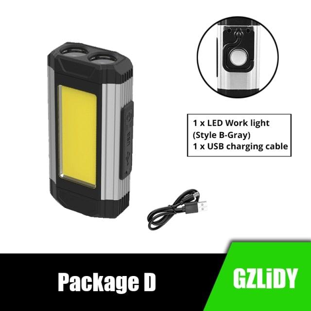 Rechargeable magnetic LED work light with hook